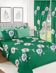 Green Modern All-Season Bedding Set – 10pcs & 8pcs, 100% Cotton, Soft & Lightweight, Includes Pillow Covers & Stylish Curtains