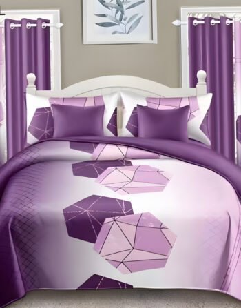 Pink Modern All-Season Bedding Set – 10pcs & 8pcs, 100% Cotton, Soft & Lightweight, Includes Pillow Covers & Stylish Curtains