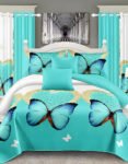 Modern All-Season Cream Bedding Set – 10pcs & 8pcs, 100% Cotton, Soft & Lightweight, Includes Pillow Covers & Stylish Curtains
