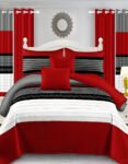 Multi Color Modern All-Season Bedding Set – 10pcs & 8pcs, 100% Cotton, Soft & Lightweight, Includes Pillow Covers & Stylish Curtains