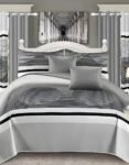 Modern All-Season Ash Bedding Set – 10pcs & 8pcs, 100% Cotton, Soft & Lightweight, Includes Pillow Covers & Stylish Curtains