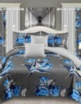 Ash Modern All-Season Bedding Set – 10pcs & 8pcs, 100% Cotton, Soft & Lightweight, Includes Pillow Covers & Stylish Curtains