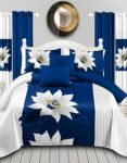 Nevi Blue Modern All-Season Bedding Set – 10pcs & 8pcs, 100% Cotton, Soft & Lightweight, Includes Pillow Covers & Stylish Curtains