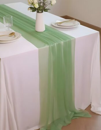 Luxury Soft Green Table Runner