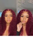 Burgundy Color Human Hair Wig