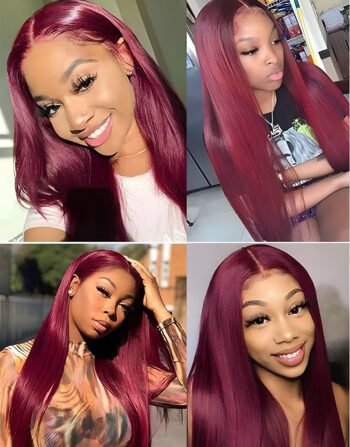 Burgundy Color Synthetic Hair Wig