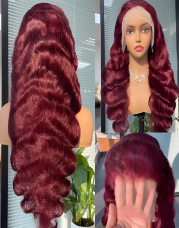 Burgundy Color Synthetic Hair Wig