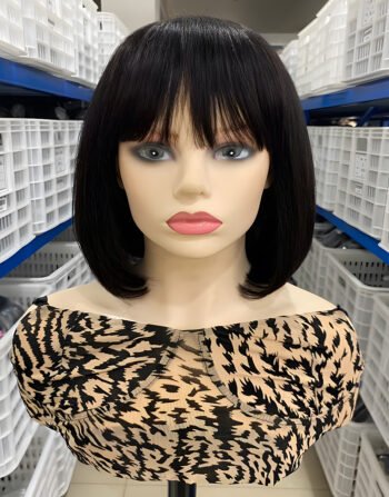 Black Color Short Synthetic Hair Wig