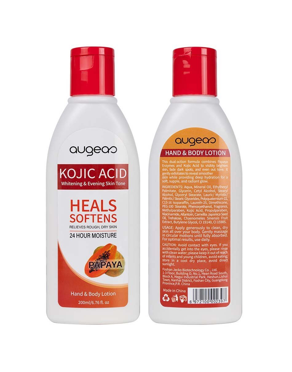 Koji White Kojic Acid & Papaya Body Lotion - Exfoliating, Hydrating, Moisturizing, Skin Care for Sun-Damaged Skin, Vegan, Paraben-Free, 8.45 Fl Oz (1 Bottle)