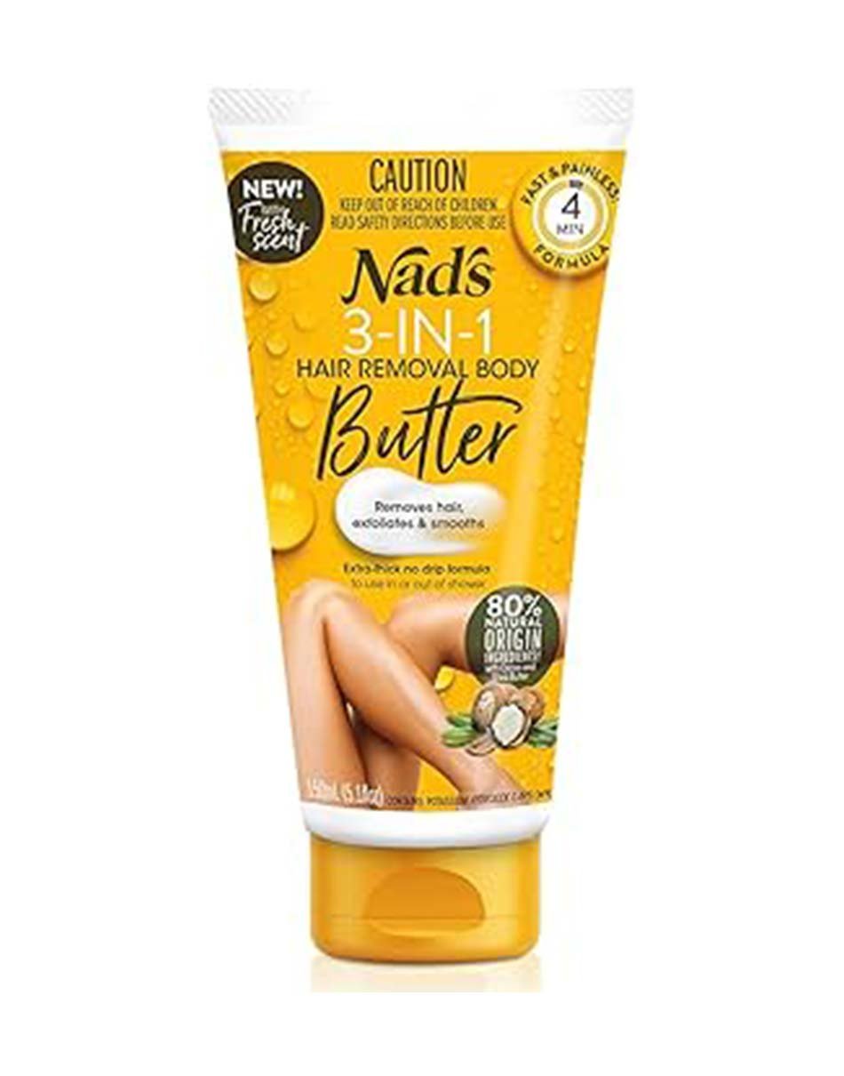 Nad's 3n1 Gentle & Soothing Body & Legs Hair Removal Butter For Women, Sensitive Depilatory For All Skin Types (21103), 5.1 Fl Oz (Pack of 1)