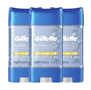 Gillette Antiperspirant and Deodorant for Men, 72hr Sweat & Odor Protection, Long Lasting Freshness, Anti- White Mark Technology, Clear Gel, Fresh Amber Scent, 3.8 oz